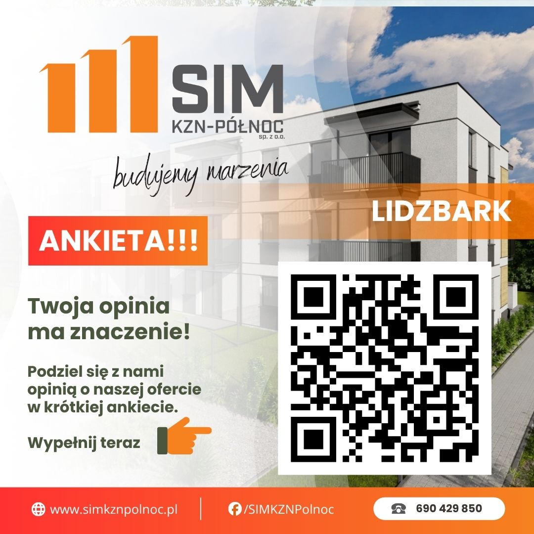 Mieszkania społeczne w Lidzbarku – poznaj inwestycję SIM KZN-Północ i wypełnij ankietę